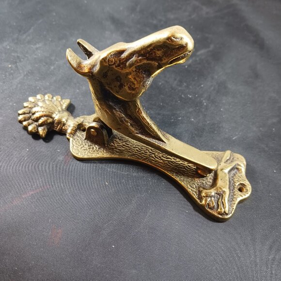 Vintage Brass Horse Head Door Knocker - Picture 9 of 9